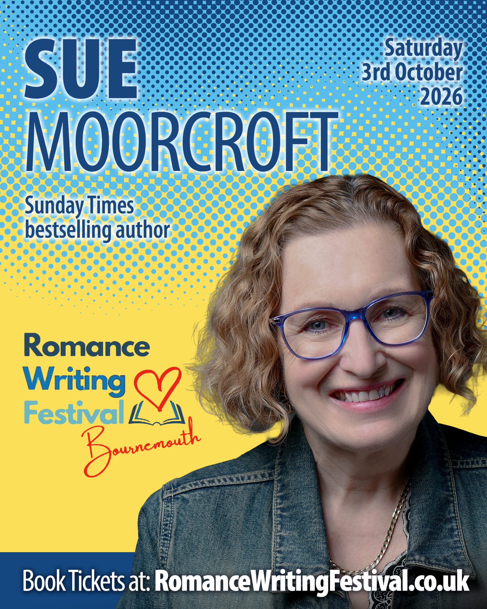 Romance Writing Festival graphic featuring Sue Moorcroft