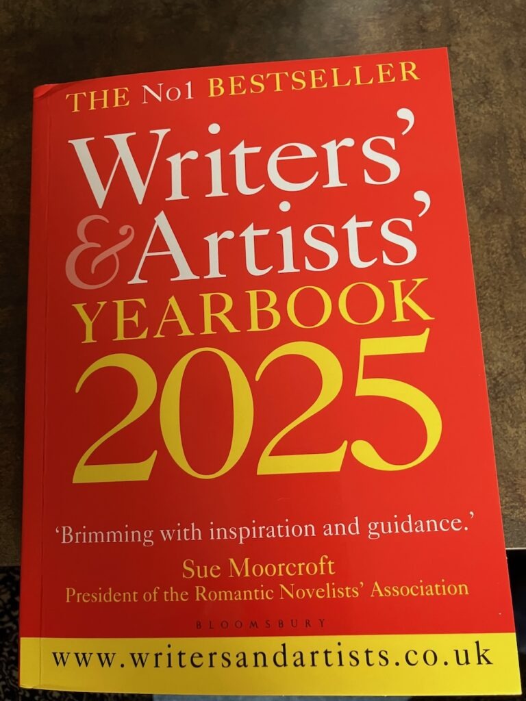 A cover of Writers and Artists Yearbook 2025. 